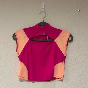 Urban Outfitters Pink/Peach Cut Out Crop Top